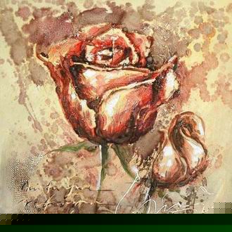 Textured Flowers oil painting